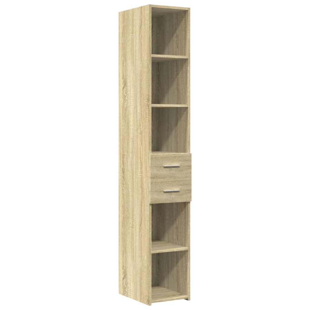 Hoge kast 30x42,5x185 cm bewerkt hout sonoma eikenkleurig - AllerleiShop