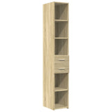 Hoge kast 30x42,5x185 cm bewerkt hout sonoma eikenkleurig - AllerleiShop