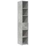 Hoge kast 30x42,5x185 cm bewerkt hout betongrijs - AllerleiShop