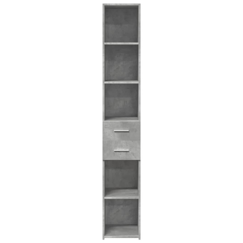 Hoge kast 30x42,5x185 cm bewerkt hout betongrijs - AllerleiShop