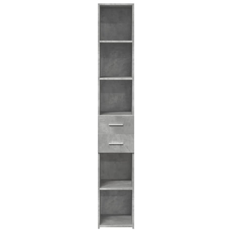 Hoge kast 30x42,5x185 cm bewerkt hout betongrijs - AllerleiShop