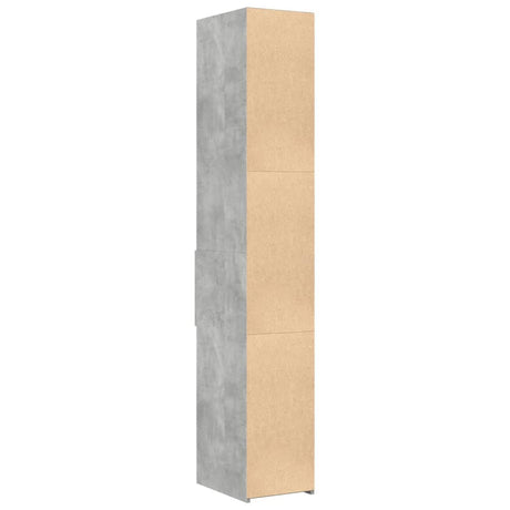 Hoge kast 30x42,5x185 cm bewerkt hout betongrijs - AllerleiShop