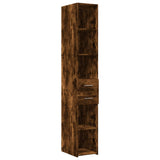 Hoge kast 30x42,5x185 cm bewerkt hout gerookt eikenkleurig - AllerleiShop