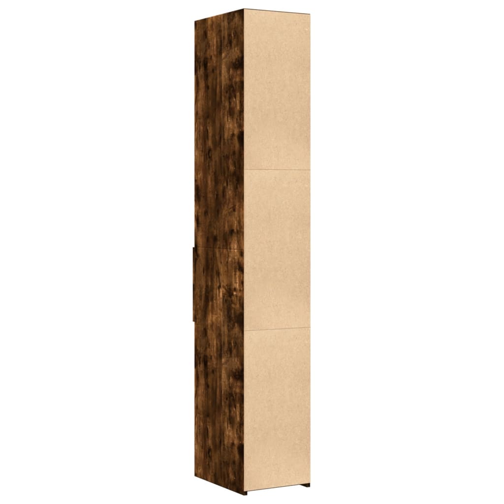 Hoge kast 30x42,5x185 cm bewerkt hout gerookt eikenkleurig - AllerleiShop