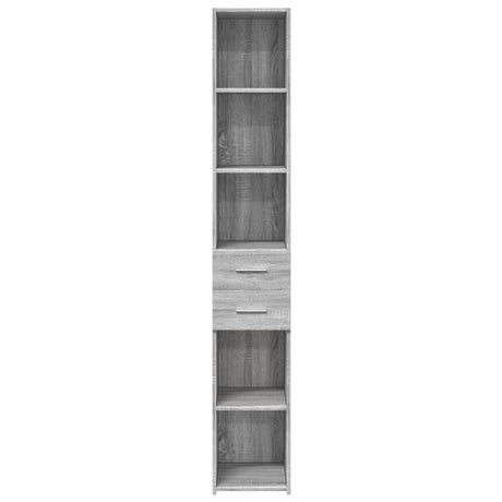 Hoge kast 30x42,5x185 cm bewerkt hout grijs sonoma eikenkleur - AllerleiShop