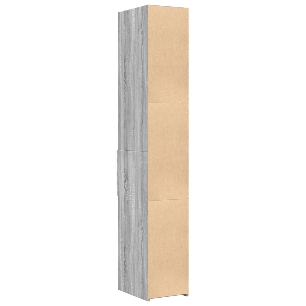 Hoge kast 30x42,5x185 cm bewerkt hout grijs sonoma eikenkleur - AllerleiShop