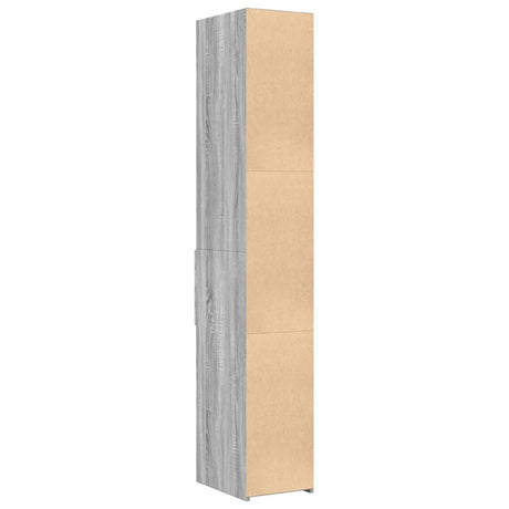 Hoge kast 30x42,5x185 cm bewerkt hout grijs sonoma eikenkleur - AllerleiShop