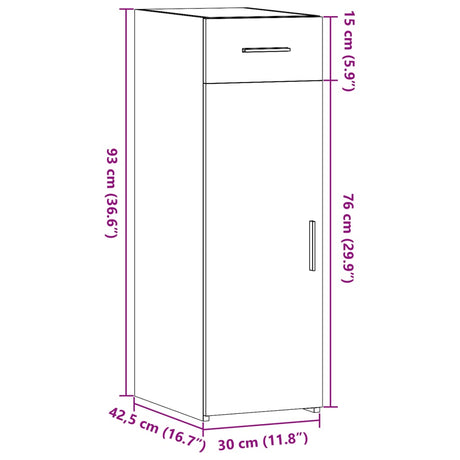 Dressoir 30x42,5x93 cm bewerkt hout wit - AllerleiShop