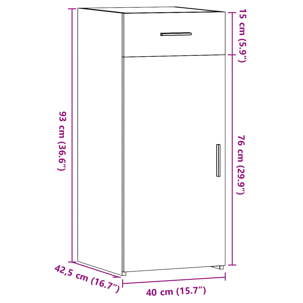 Dressoir 40x42,5x93 cm bewerkt hout zwart - AllerleiShop