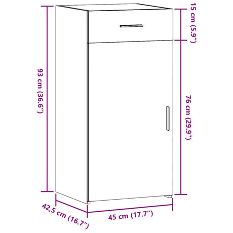 Dressoir 45x42,5x93 cm bewerkt hout wit - AllerleiShop