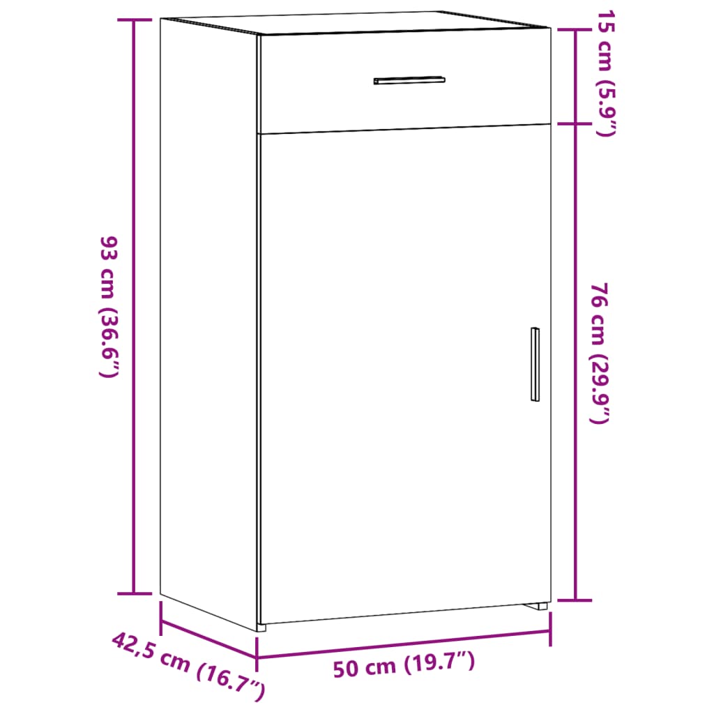 Dressoir 50x42,5x93 cm bewerkt hout wit - AllerleiShop