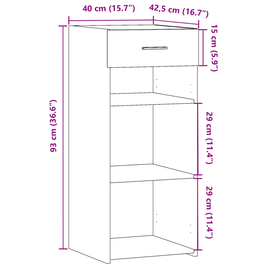 Dressoir 40x42,5x93 cm bewerkt hout wit - AllerleiShop