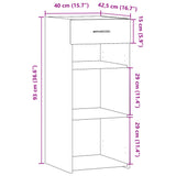 Dressoir 40x42,5x93 cm bewerkt hout grijs sonoma eikenkleur - AllerleiShop