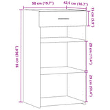 Dressoir 50x42,5x93 cm bewerkt hout grijs sonoma eikenkleurig - AllerleiShop