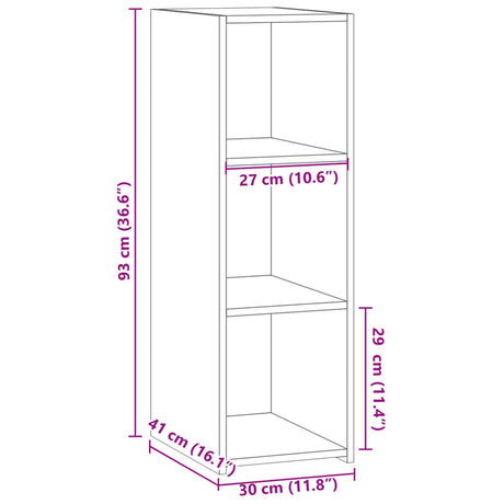 Dressoir 30x41x93 cm bewerkt hout zwart - AllerleiShop