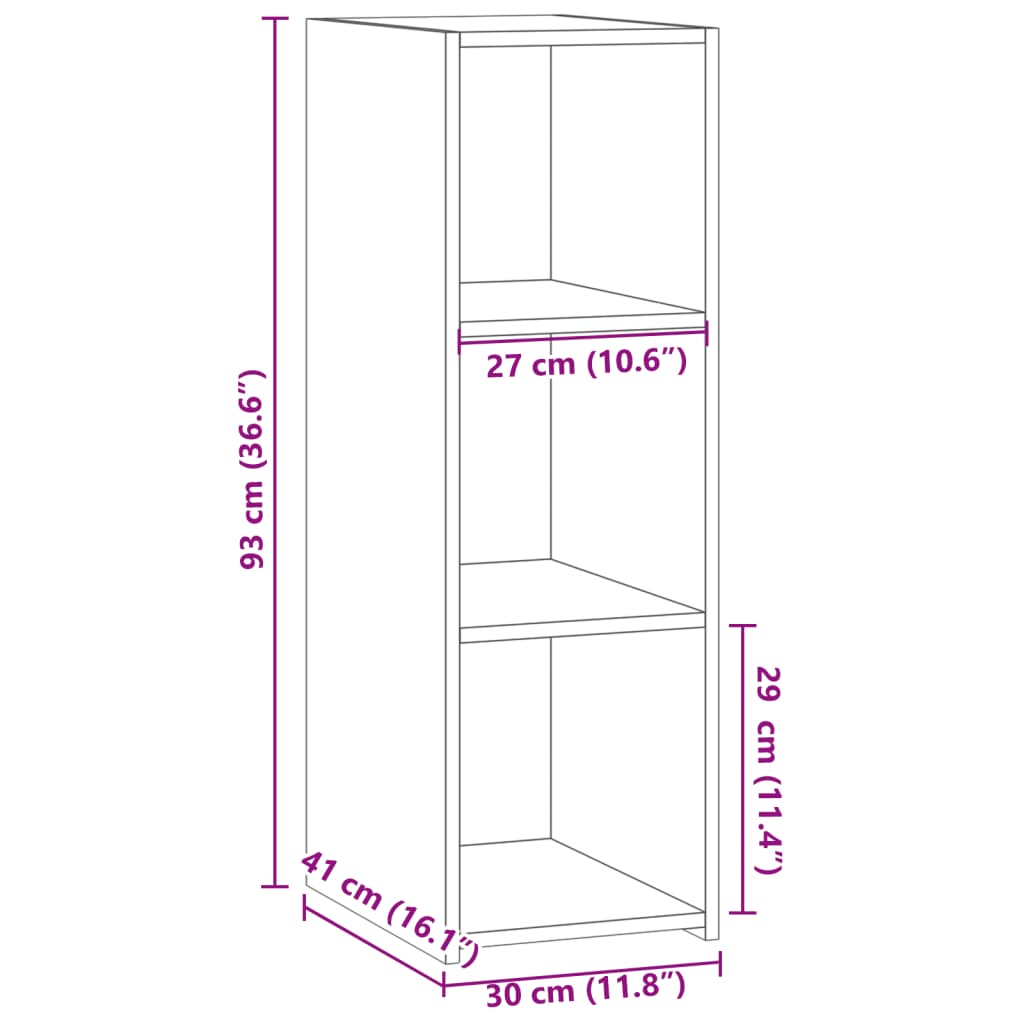 Dressoir 30x41x93 cm bewerkt hout sonoma eikenkleurig - AllerleiShop