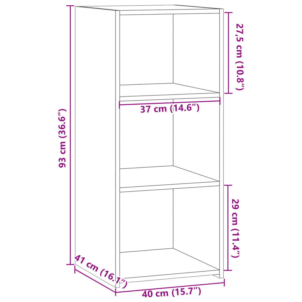 Dressoir 40x41x93 cm bewerkt hout zwart - AllerleiShop