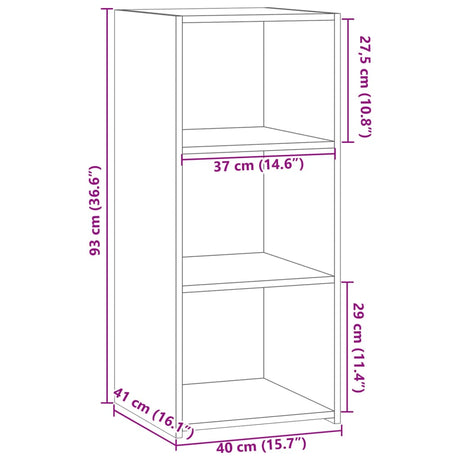 Dressoir 40x41x93 cm bewerkt hout grijs sonoma eikenkleurig - AllerleiShop