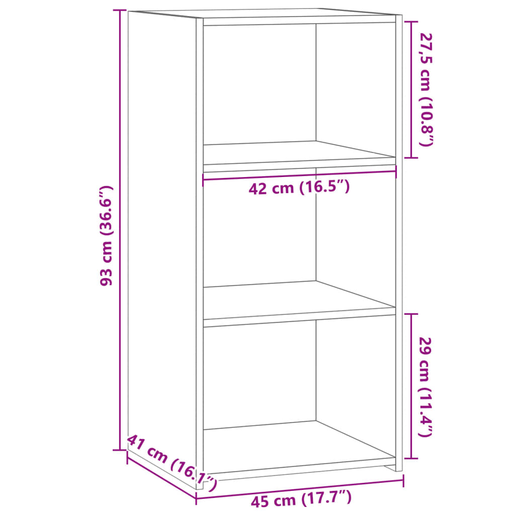 Dressoir 45x41x93 cm bewerkt hout wit - AllerleiShop