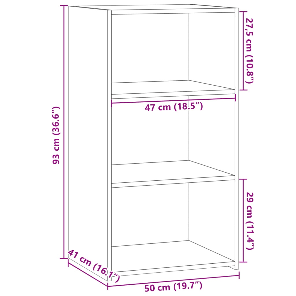 Dressoir 50x41x93 cm bewerkt hout sonoma eikenkleurig - AllerleiShop