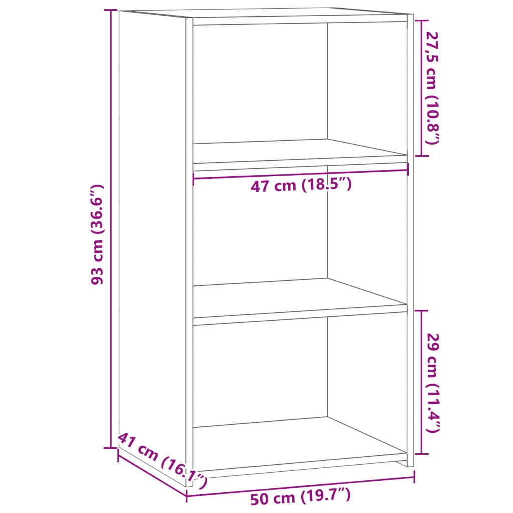 Dressoir 50x41x93 cm bewerkt hout betongrijs - AllerleiShop