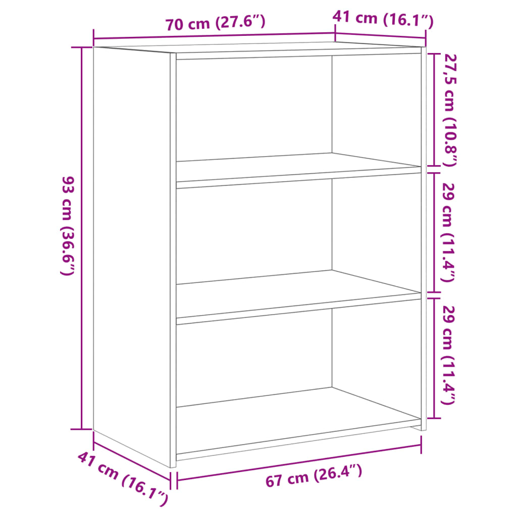 Dressoir 70x41x93 cm bewerkt hout wit - AllerleiShop