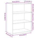 Dressoir 70x41x93 cm bewerkt hout sonoma eikenkleurig - AllerleiShop