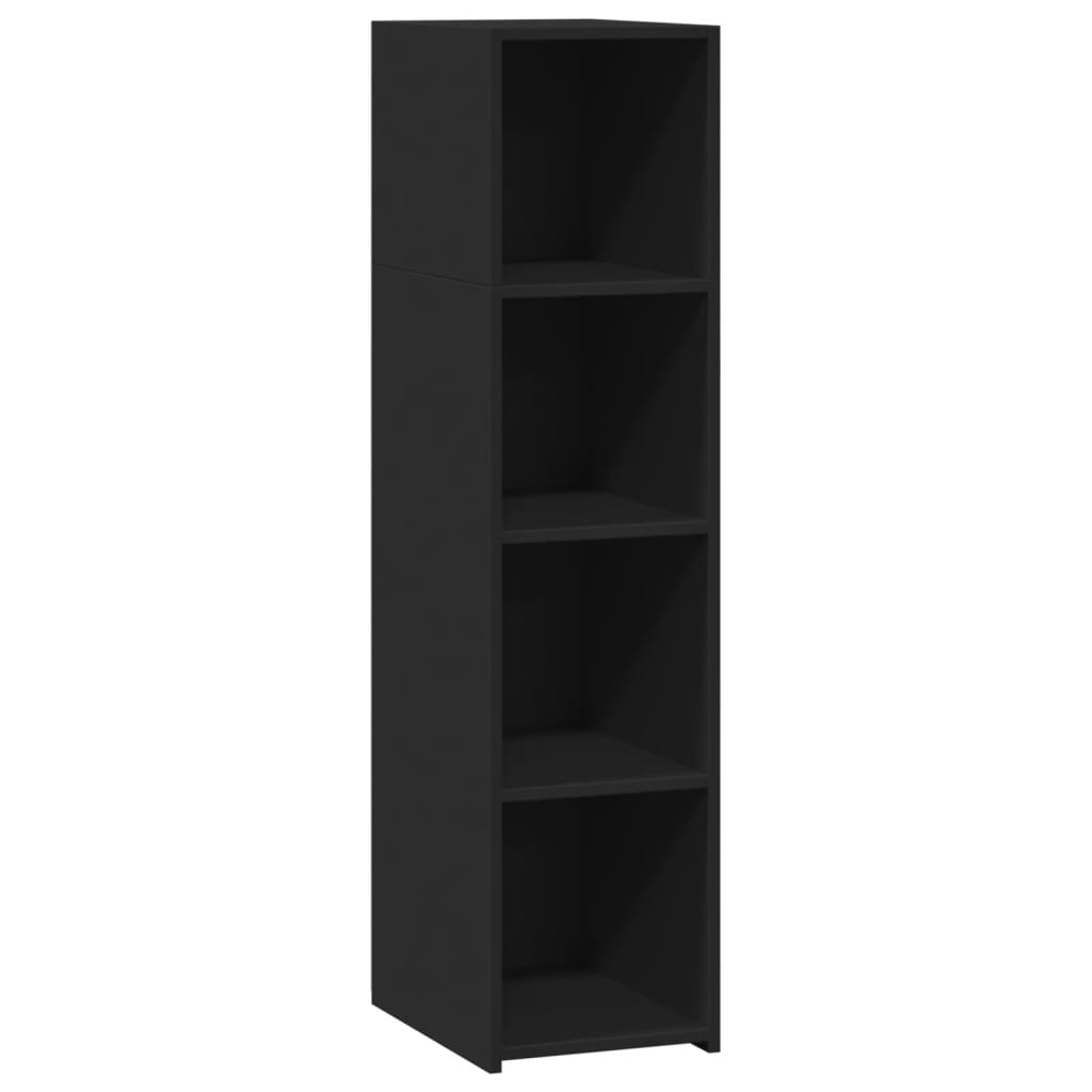 Hoge kast 30x41x124 cm bewerkt hout zwart - AllerleiShop