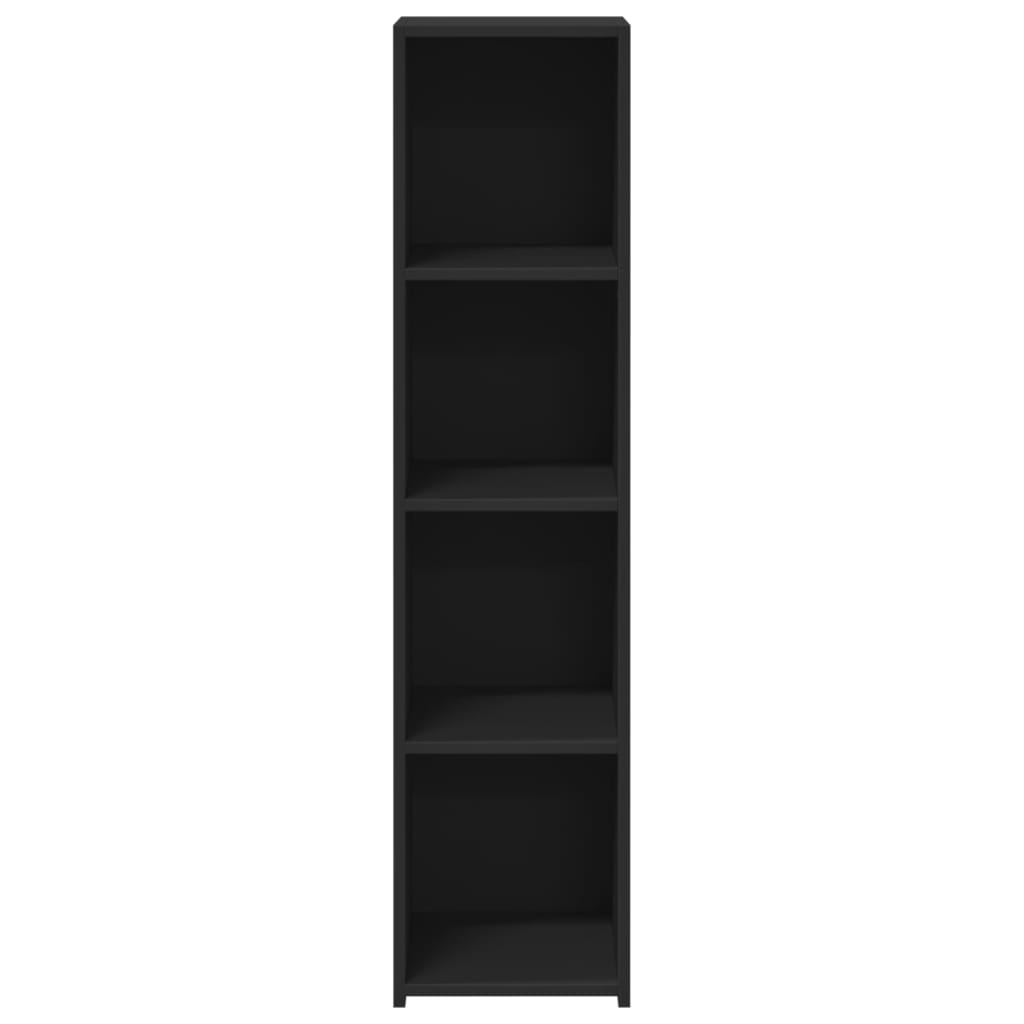 Hoge kast 30x41x124 cm bewerkt hout zwart - AllerleiShop