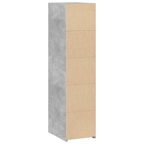 Hoge kast 30x41x124 cm bewerkt hout betongrijs - AllerleiShop