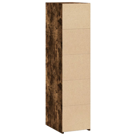 Hoge kast 30x41x124 cm bewerkt hout gerookt eikenkleurig - AllerleiShop