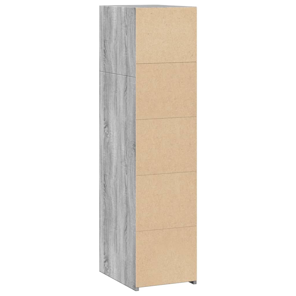 Hoge kast 30x41x124 cm bewerkt hout grijs sonoma eikenkleurig - AllerleiShop