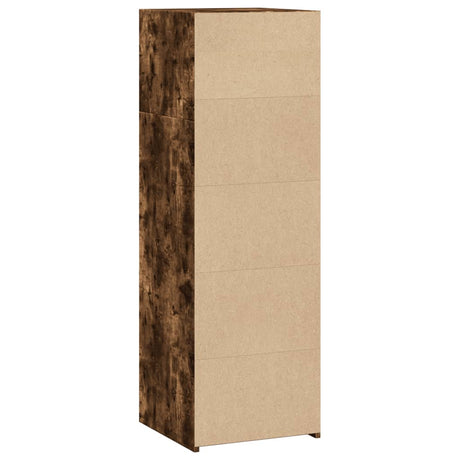 Hoge kast 40x41x124 cm bewerkt hout gerookt eikenkleurig - AllerleiShop