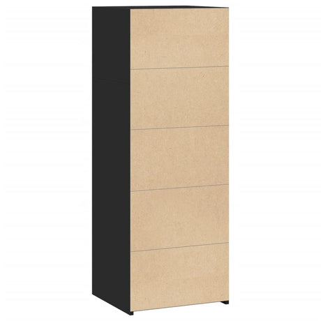 Hoge kast 45x41x124 cm bewerkt hout zwart - AllerleiShop