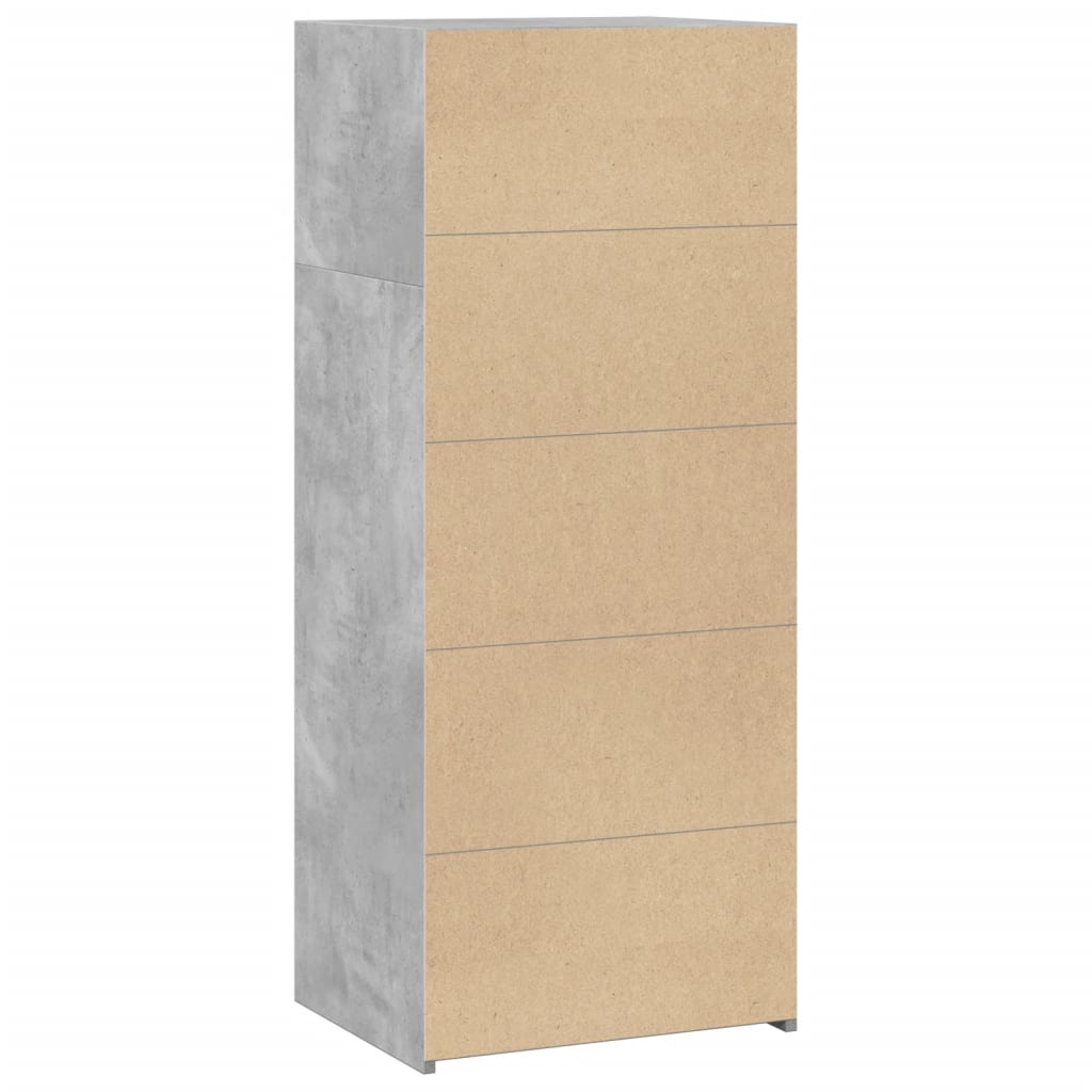 Hoge kast 50x41x124 cm bewerkt hout betongrijs - AllerleiShop