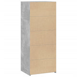 Hoge kast 50x41x124 cm bewerkt hout betongrijs - AllerleiShop