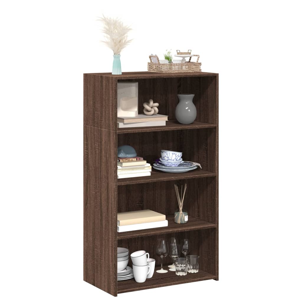 Hoge kast 70x41x124 cm bewerkt hout bruin eikenkleur - AllerleiShop