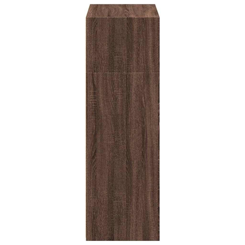 Hoge kast 70x41x124 cm bewerkt hout bruin eikenkleur - AllerleiShop