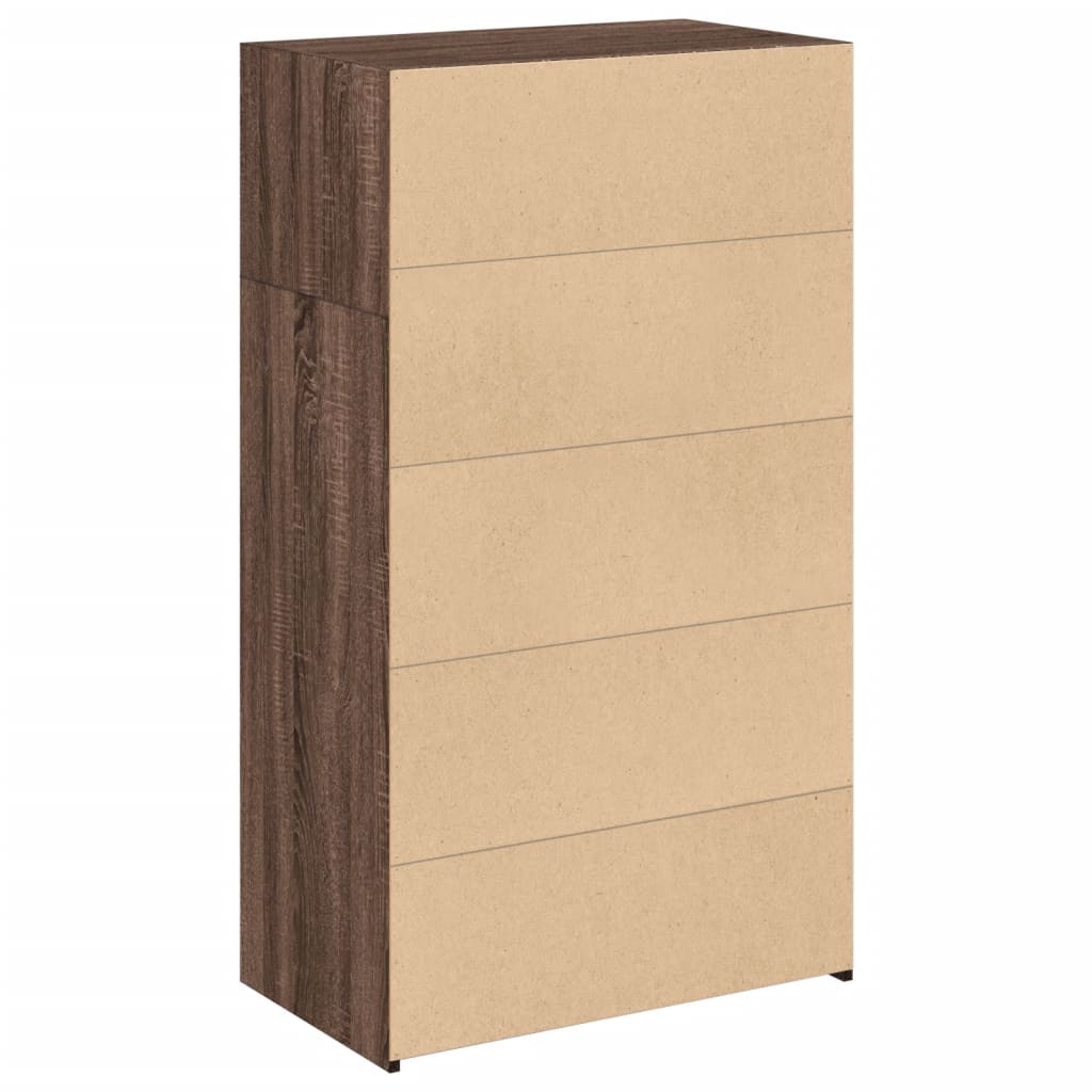 Hoge kast 70x41x124 cm bewerkt hout bruin eikenkleur - AllerleiShop