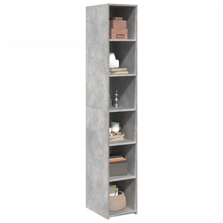 Hoge kast 30x41x185 cm bewerkt hout betongrijs - AllerleiShop