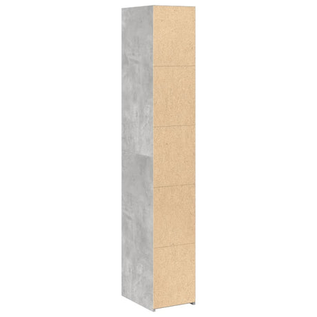 Hoge kast 30x41x185 cm bewerkt hout betongrijs - AllerleiShop