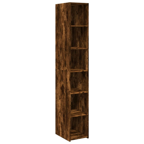 Hoge kast 30x41x185 cm bewerkt hout gerookt eikenkleurig - AllerleiShop