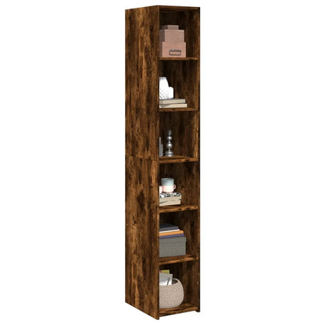 Hoge kast 30x41x185 cm bewerkt hout gerookt eikenkleurig - AllerleiShop