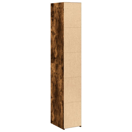 Hoge kast 30x41x185 cm bewerkt hout gerookt eikenkleurig - AllerleiShop