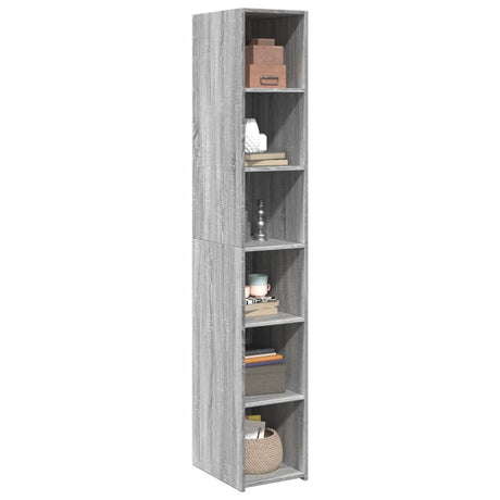 Hoge kast 30x41x185 cm bewerkt hout grijs sonoma eikenkleurig - AllerleiShop