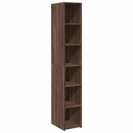 Hoge kast 30x41x185 cm bewerkt hout bruin eikenkleurig - AllerleiShop