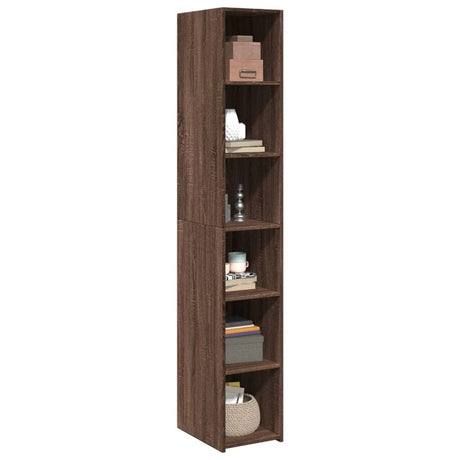 Hoge kast 30x41x185 cm bewerkt hout bruin eikenkleurig - AllerleiShop