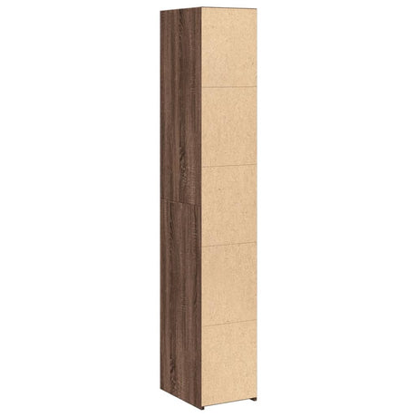 Hoge kast 30x41x185 cm bewerkt hout bruin eikenkleurig - AllerleiShop