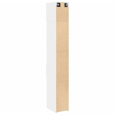 Opbergkast smal 30x42,5x225 cm bewerkt hout wit - AllerleiShop