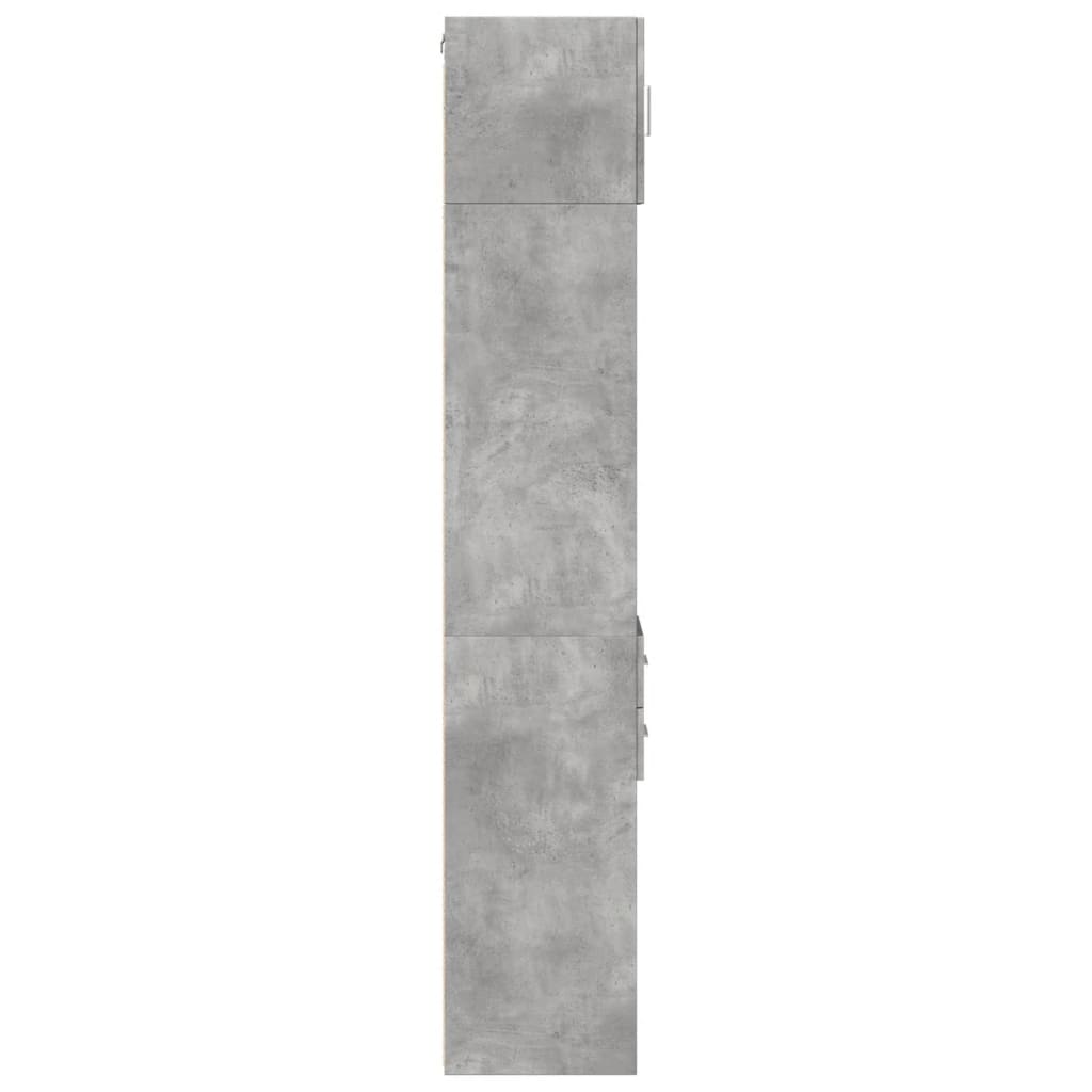 Opbergkast smal 30x42,5x225 cm bewerkt hout betongrijs - AllerleiShop